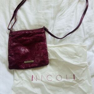 Nicoli Italian leather purple crossbody bag; purchased in Italy.